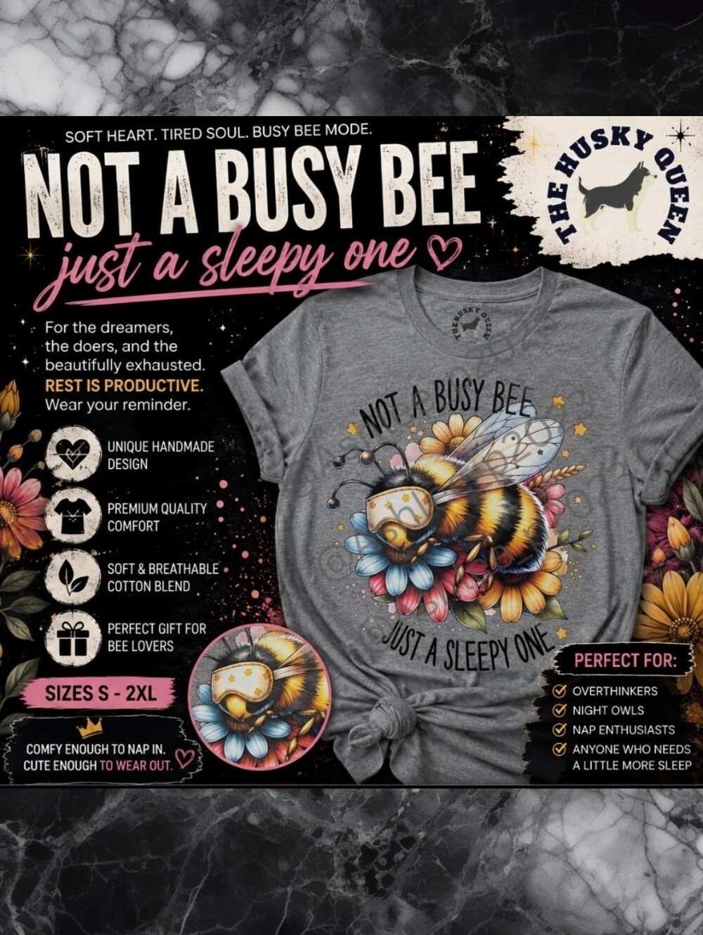 Not A Busy Bee Graphic Tee Shirt